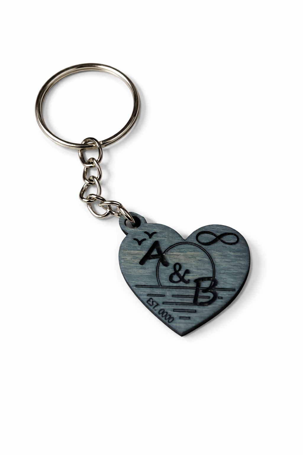 Personalized Heart Anniversary Keychain
