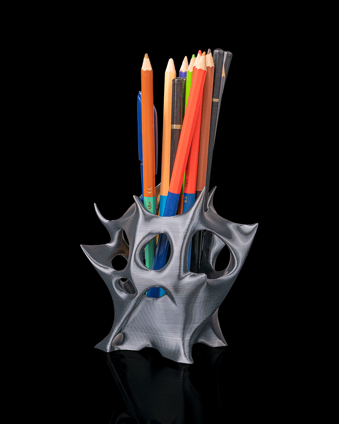 Modern Sculptural Pen Holder | 3D Printed Desk Organizer