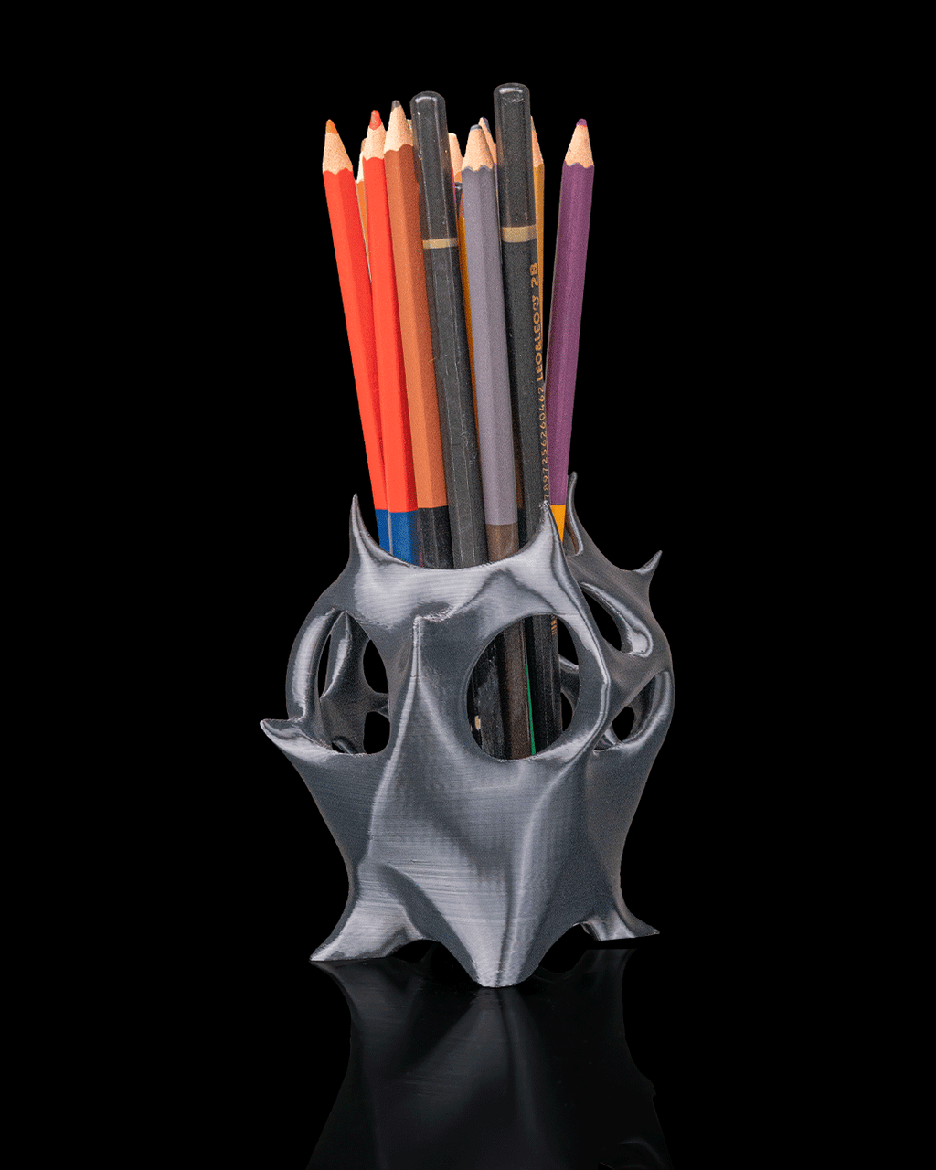 Modern Sculptural Pen Holder | 3D Printed Desk Organizer