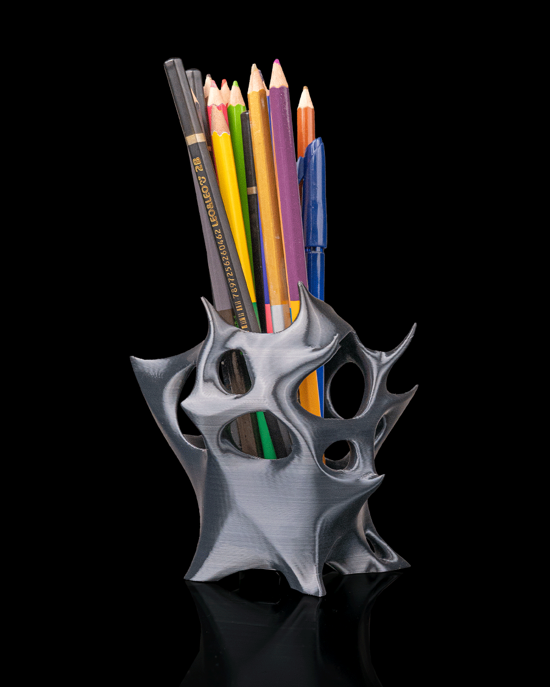 Modern Sculptural Pen Holder | 3D Printed Desk Organizer