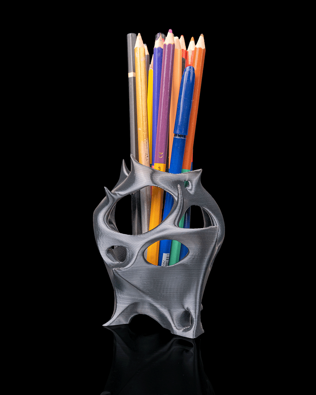 Modern Sculptural Pen Holder | 3D Printed Desk Organizer