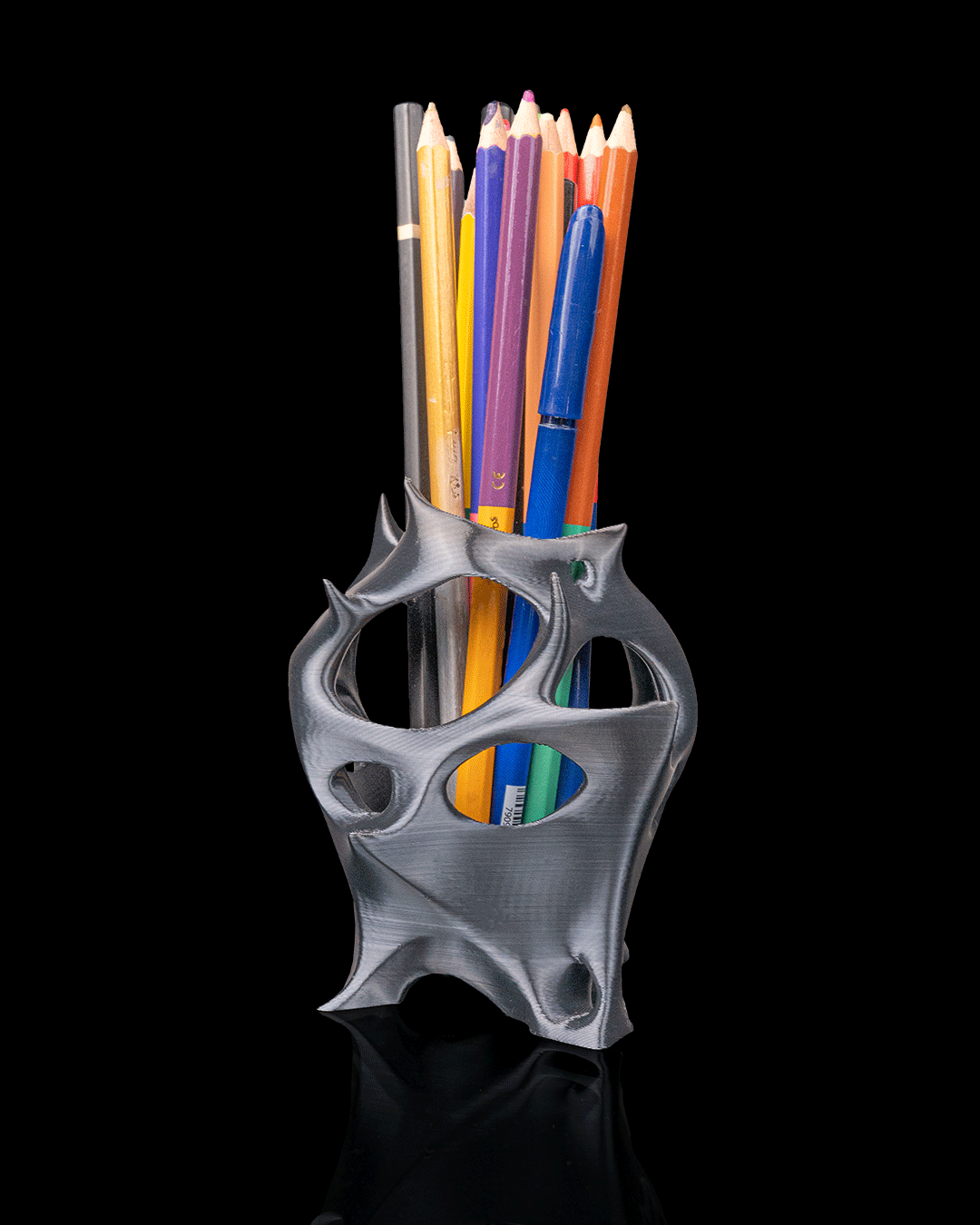 Modern Sculptural Pen Holder | 3D Printed Desk Organizer