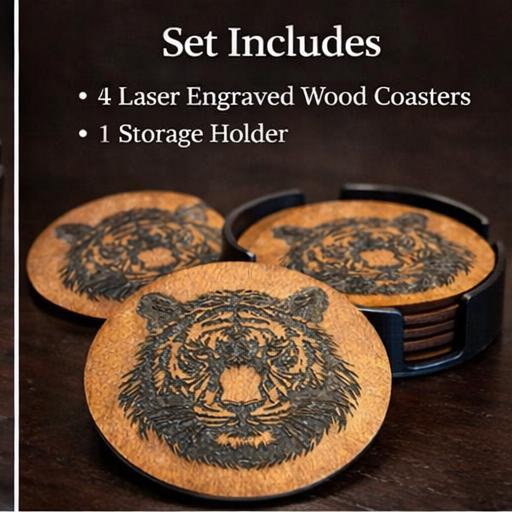 Tiger Coaster Set of 4