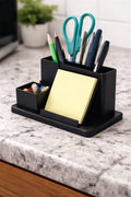 Desk Organizer Sticky Note Pen Holder, Minimalist Office Storage