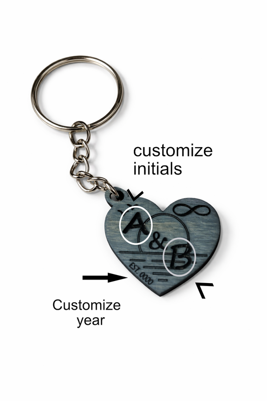 Personalized Heart Anniversary Keychain